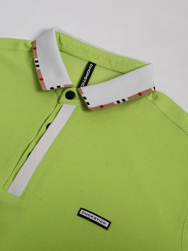 Chopstick lime green plain polo t shirt