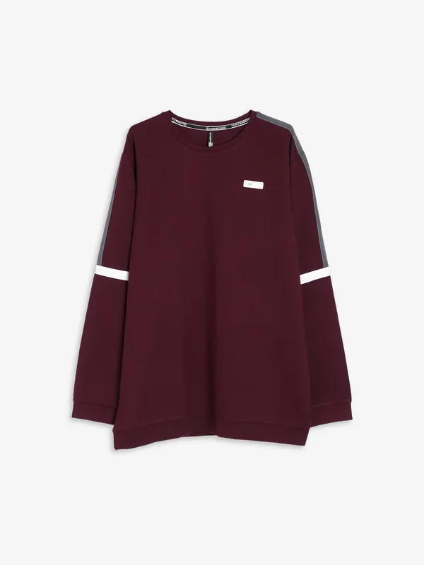 Chopstick maroon plain t shirt