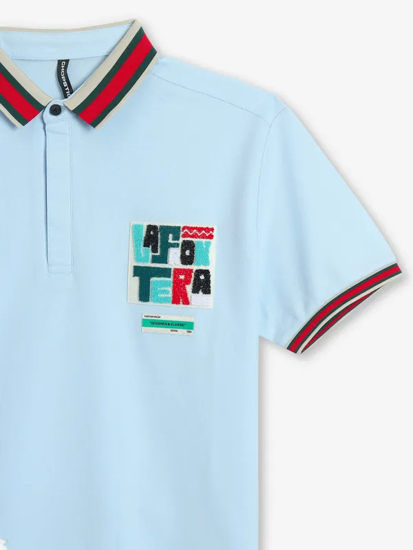 CHOPSTICK mint blue cotton t-shirt
