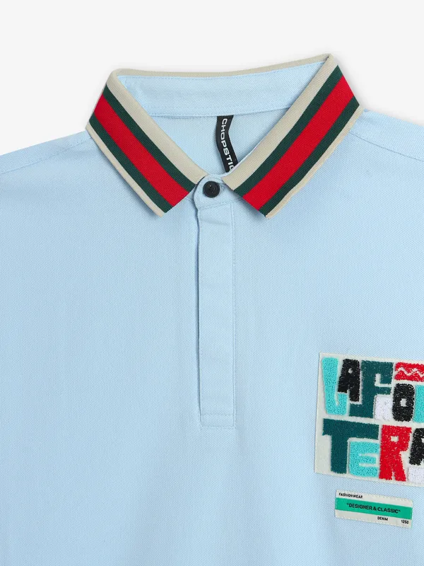 CHOPSTICK mint blue cotton t-shirt