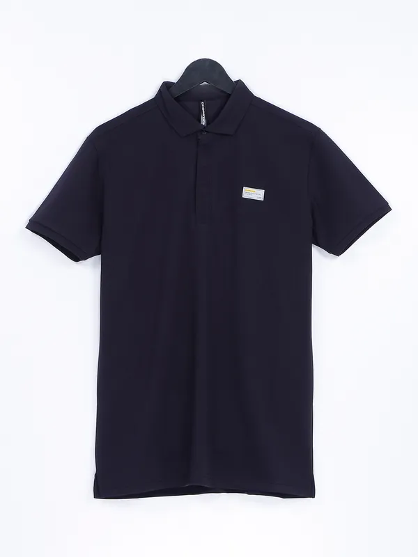 Chopstick navy cotton plain t shirt