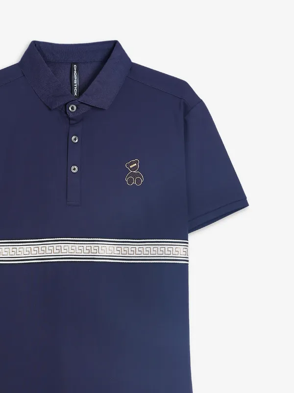 Chopstick navy cotton polo t shirt
