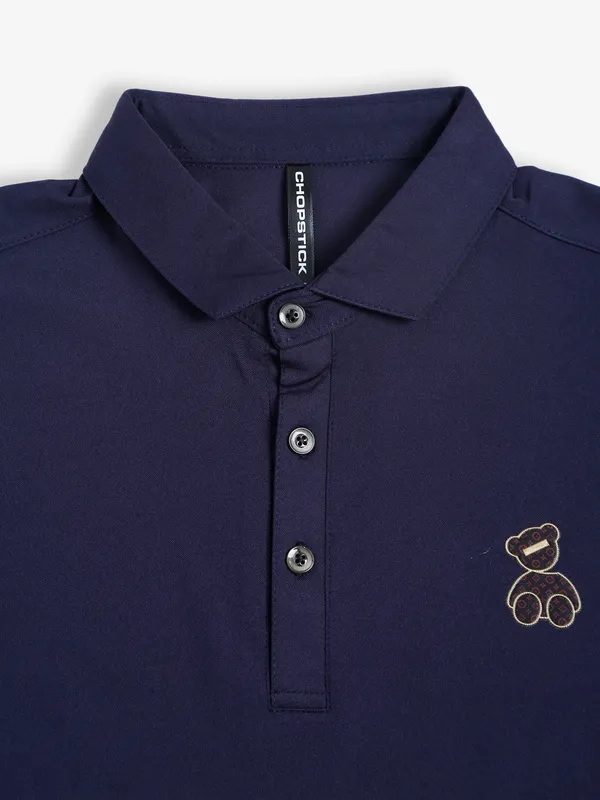 Chopstick navy cotton polo t shirt