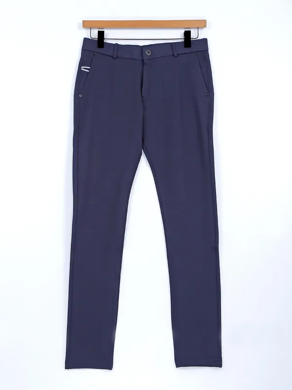 Chopstick navy lycra track pant