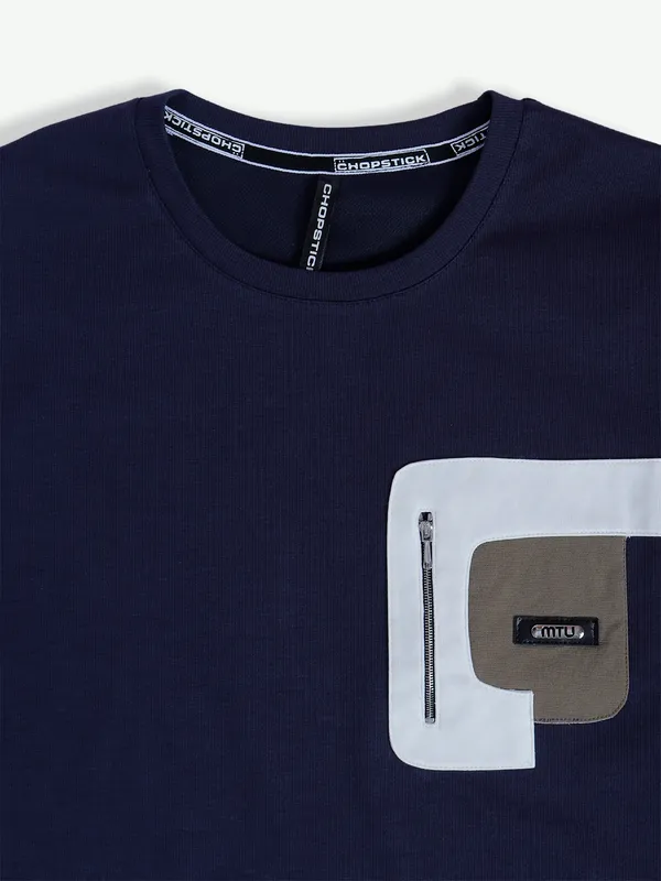 Chopstick navy slim fit t shirt