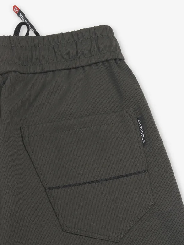 CHOPSTICK olive cotton track pant for men