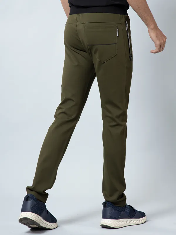 Chopstick olive green comfortable track pant
