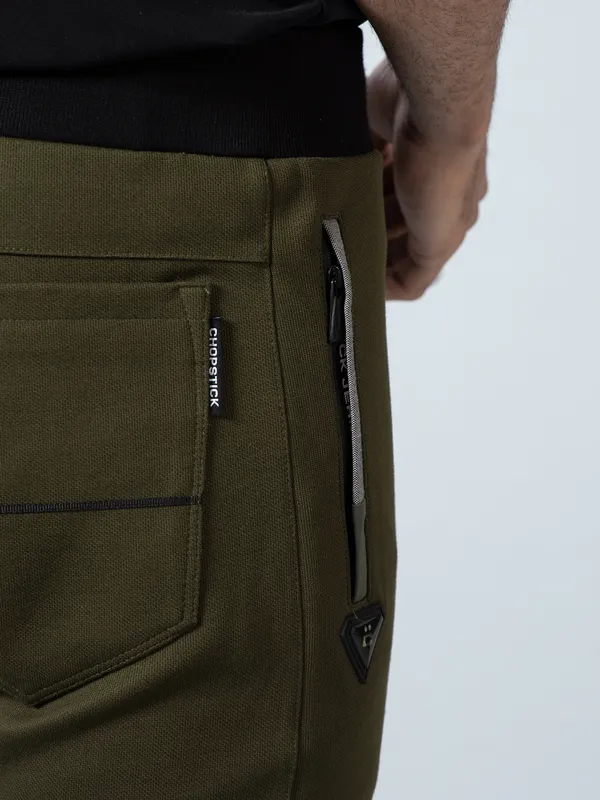 Chopstick olive green comfortable track pant