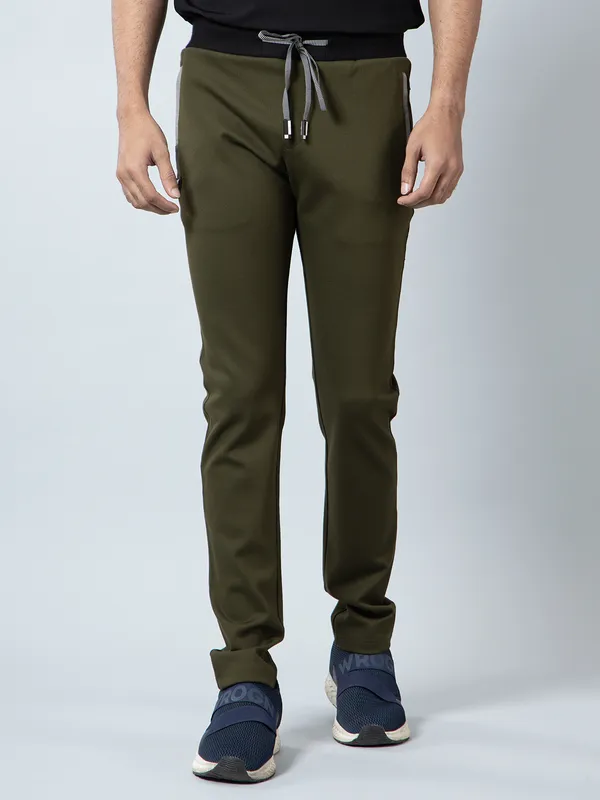Chopstick olive green comfortable track pant