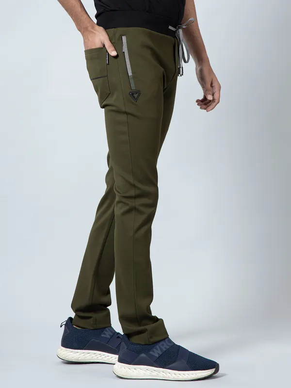 Chopstick olive green comfortable track pant