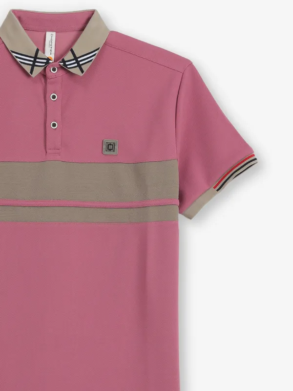 CHOPSTICK pink cotton polo t-shirt