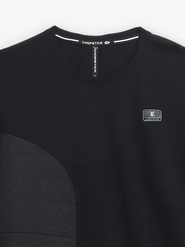 CHOPSTICK plain black cotton t-shirt