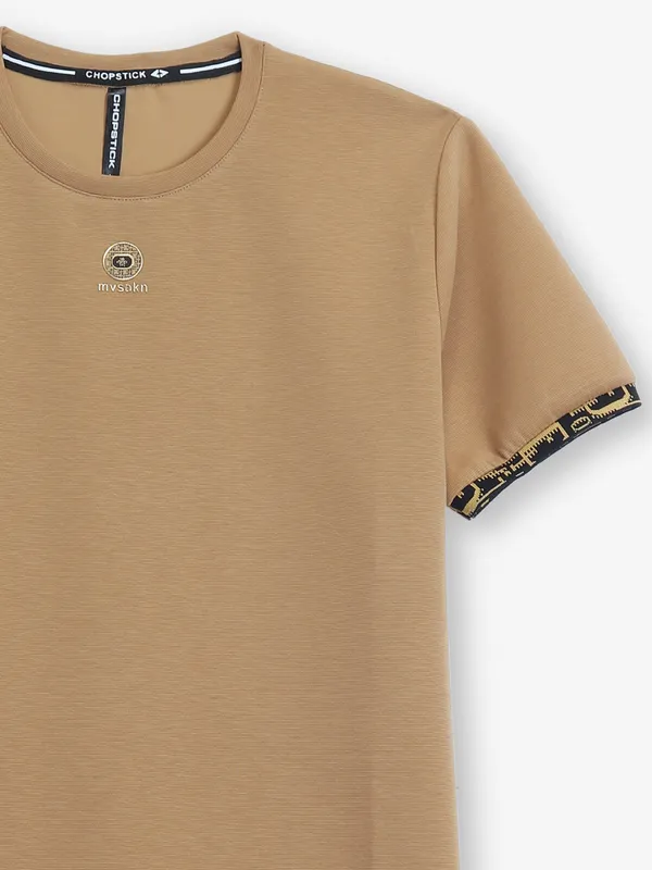 CHOPSTICK plain brown cottonn t-shirt