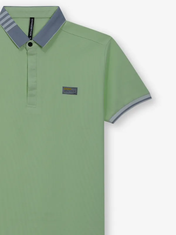 CHOPSTICK plain mint green cotton t-shirt for men