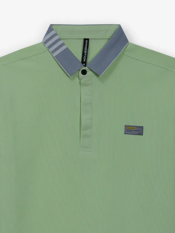 CHOPSTICK plain mint green cotton t-shirt for men
