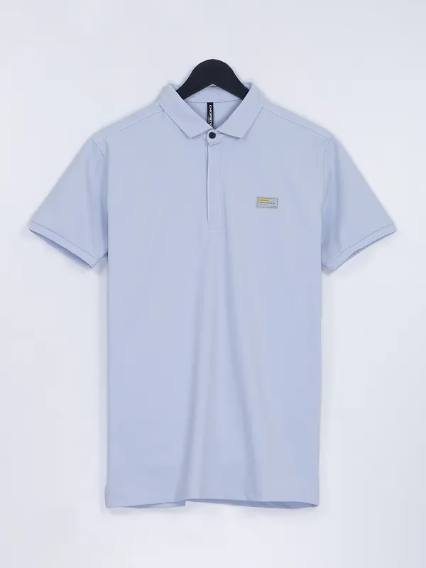 Chopstick powder blue plain cotton t shirt