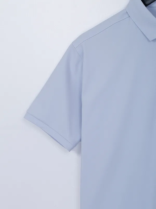 Chopstick powder blue plain cotton t shirt
