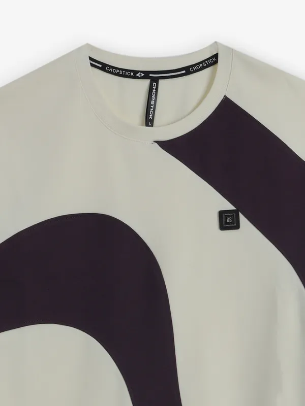 CHOPSTICK printed off-white cotton t-shirt