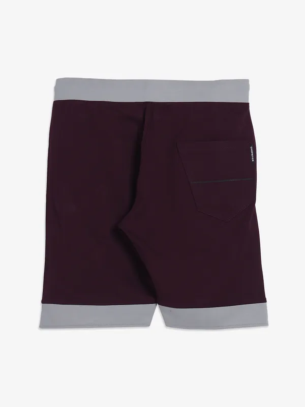 CHOPSTICK purple solid cotton shorts