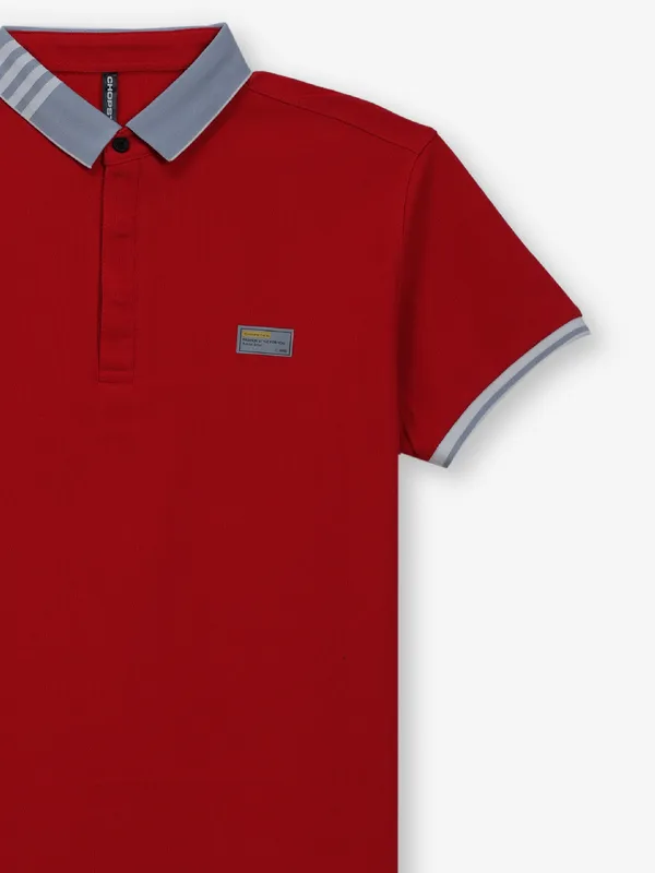 CHOPSTICK red plain cotton t-shirt