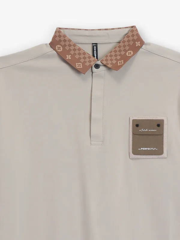 CHOPSTICK round neck cream t-shirt