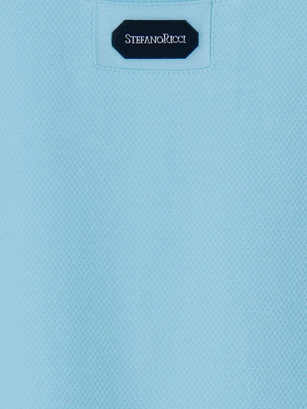 Chopstick sea blue plain cotton t shirt