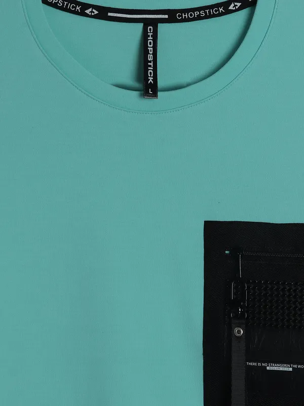 Chopstick sea green cotton t-shirt