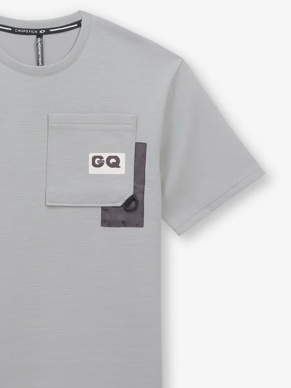 CHOPSTICK slim fit grey cotton t-shirt