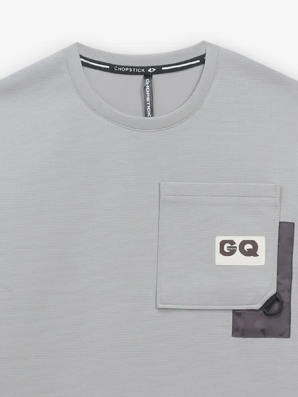 CHOPSTICK slim fit grey cotton t-shirt