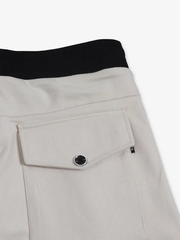 CHOPSTICK solid beige cotton trouser