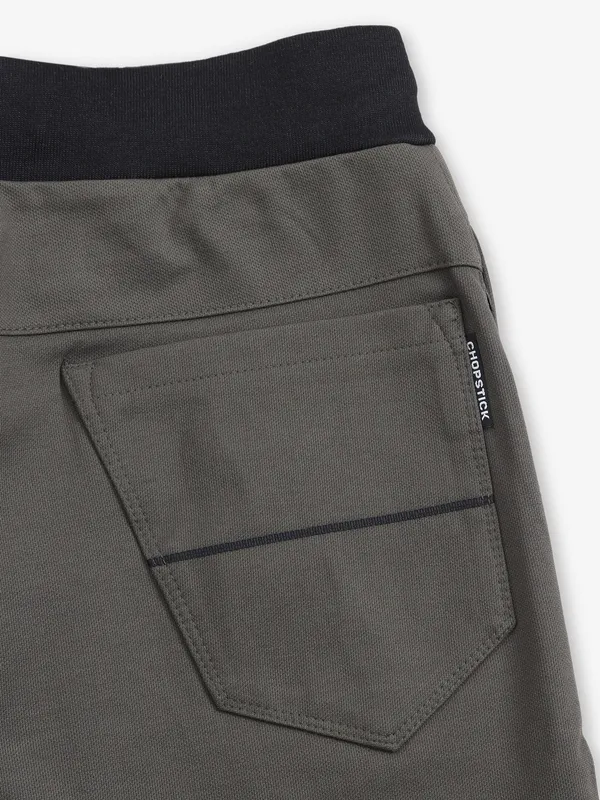 CHOPSTICK solid dark grey cotton shorts