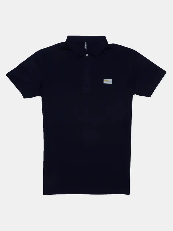 Chopstick solid navy blue hued cotton t-shirt