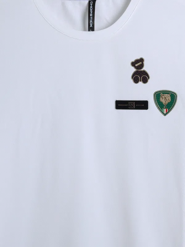 CHOPSTICK white plain casual t-shirt