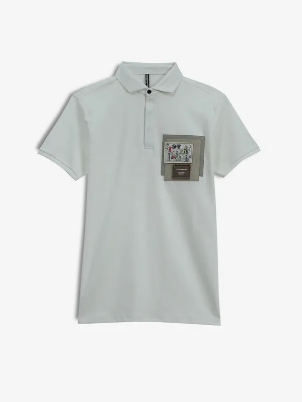 CHOPSTICK white plain polo t-shirt
