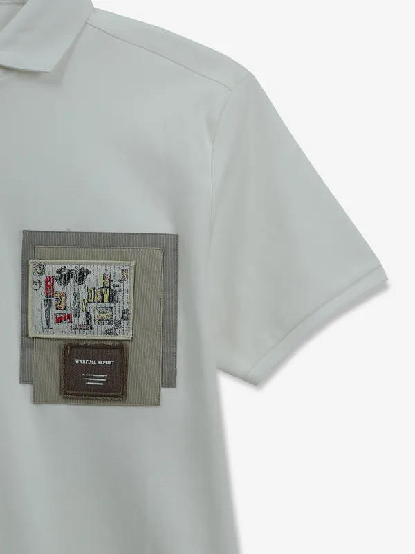 CHOPSTICK white plain polo t-shirt