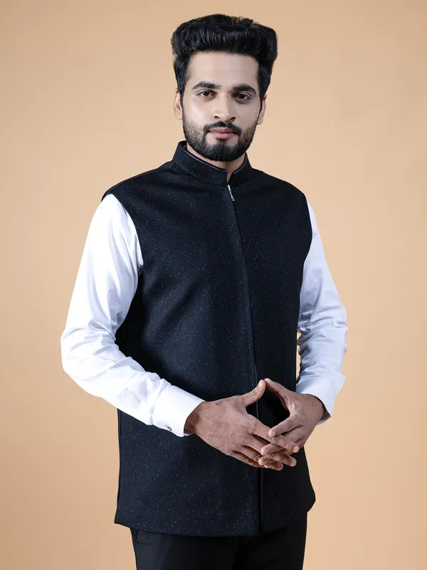 Claasic black silk waistcoat