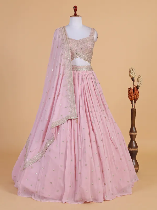 Claasic pink georgette lehenga choli