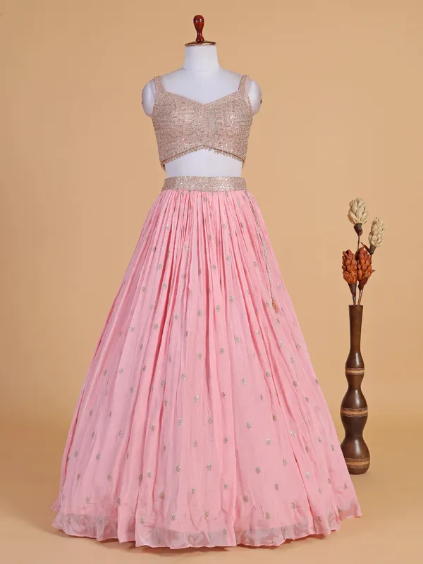 Claasic pink georgette lehenga choli