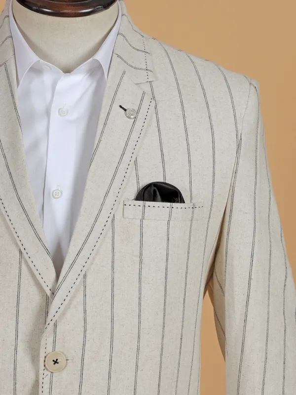Classic beige checks terry rayon blazer