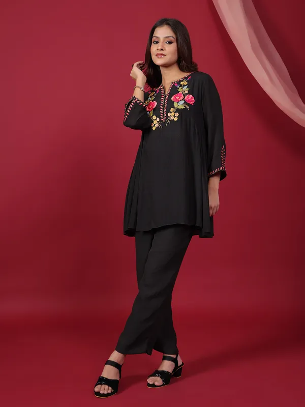 Classic black cotton co-ord set