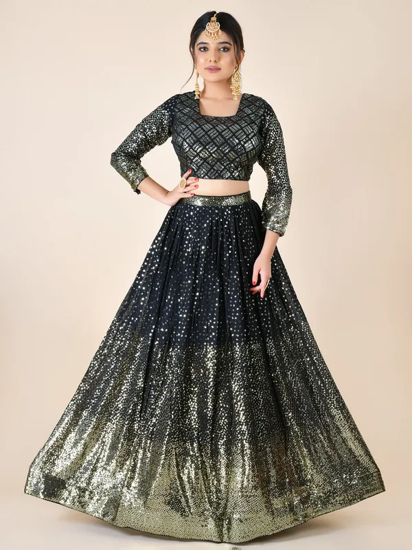 Classic black georgette lehenga choli