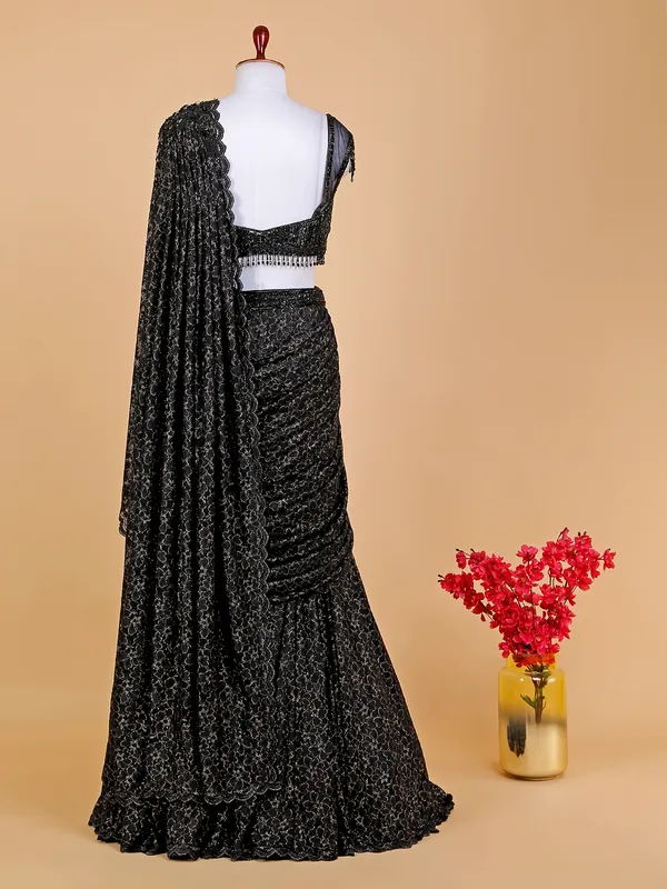 Classic black ready to wear saree