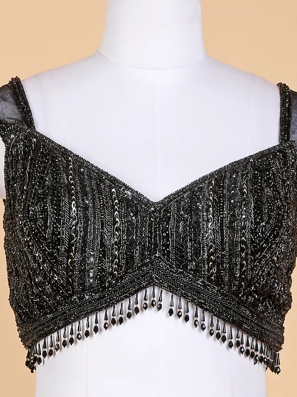 Classic black ready to wear saree