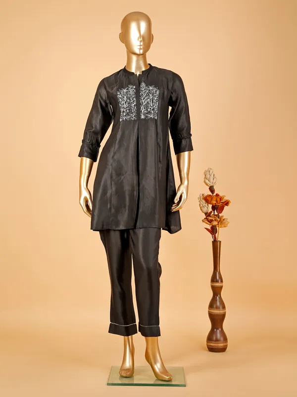 Classic black silk co-ord set