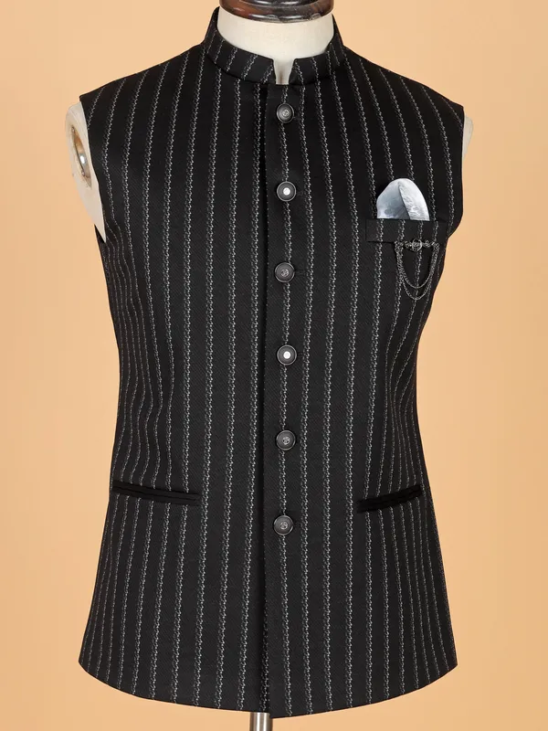 Classic black stripe waistcoat