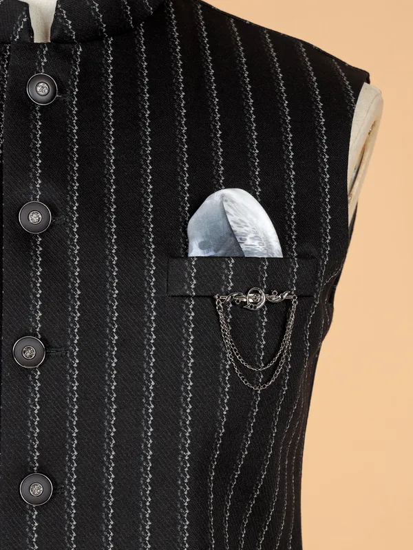 Classic black stripe waistcoat