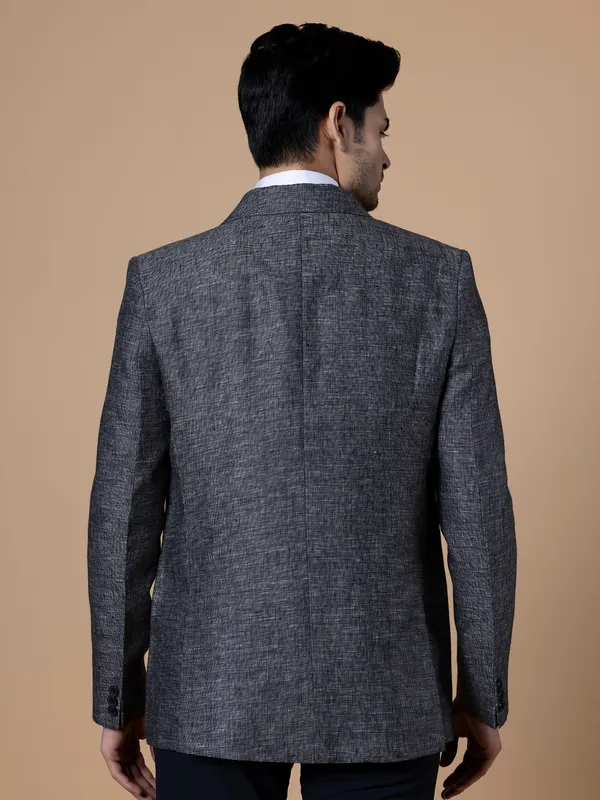 Classic black terry rayon blazer