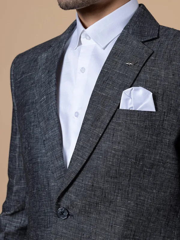 Classic black terry rayon blazer