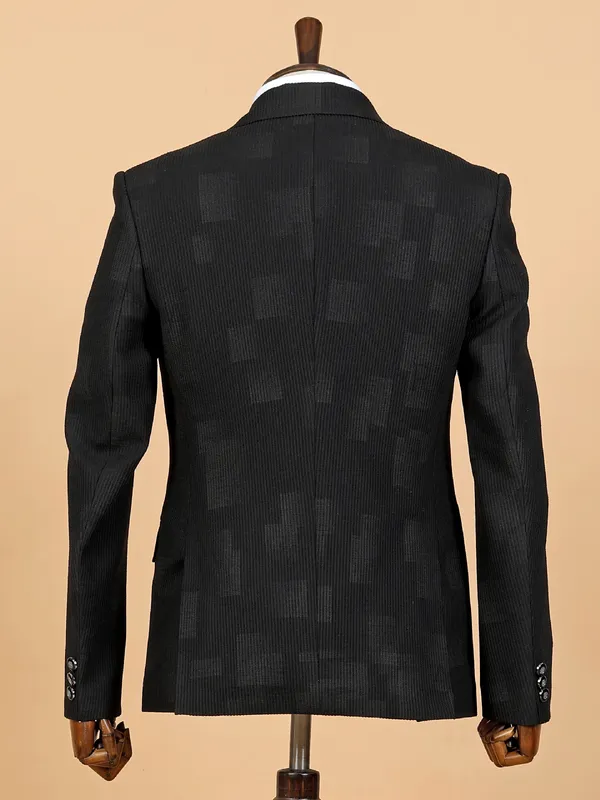 Classic black terry rayon coat suit for men