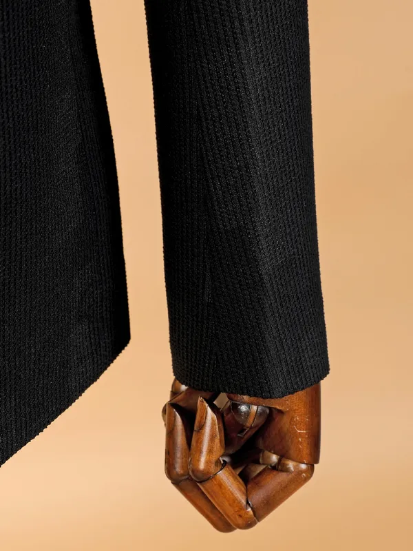 Classic black terry rayon coat suit for men